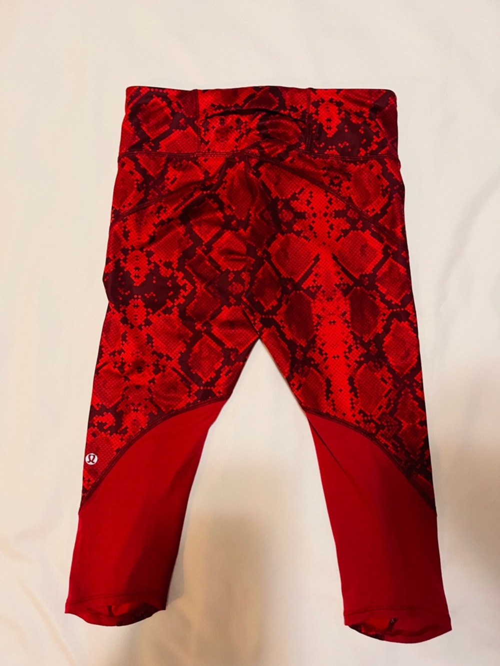 lululemon athletica Red Snakeskin Cropped Leggings